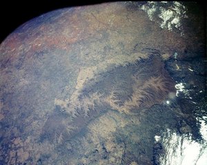 Photo satellite du Drakensberg