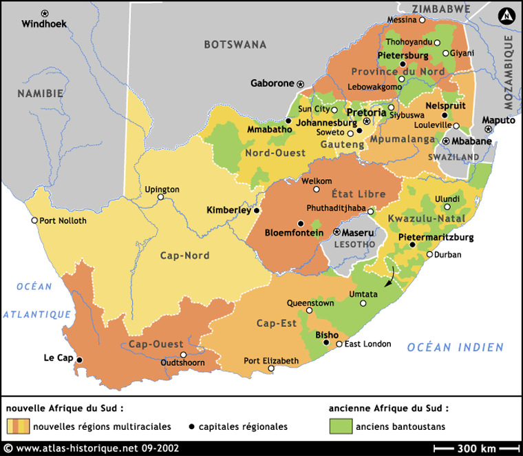carte afrique du sud villes